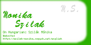 monika szilak business card
